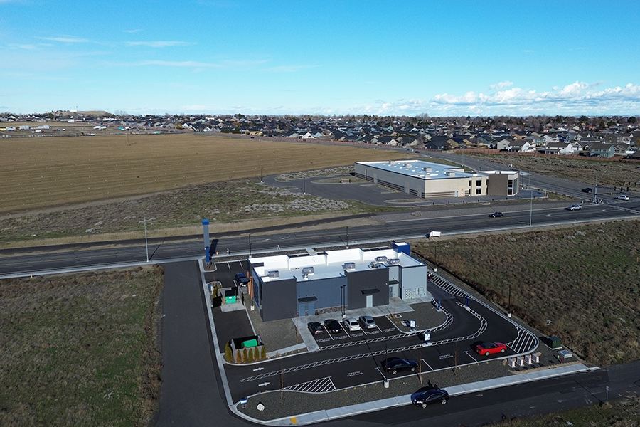 An aerial view of the land.