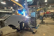 A person welding.