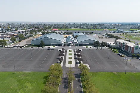 An aerial view of the HAPO Center.