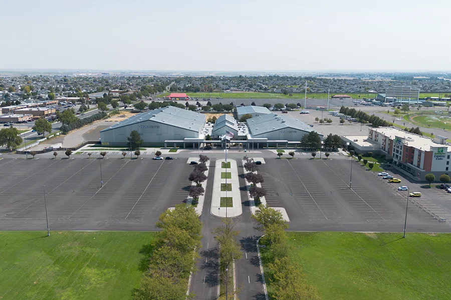 An aerial view of the HAPO Center.