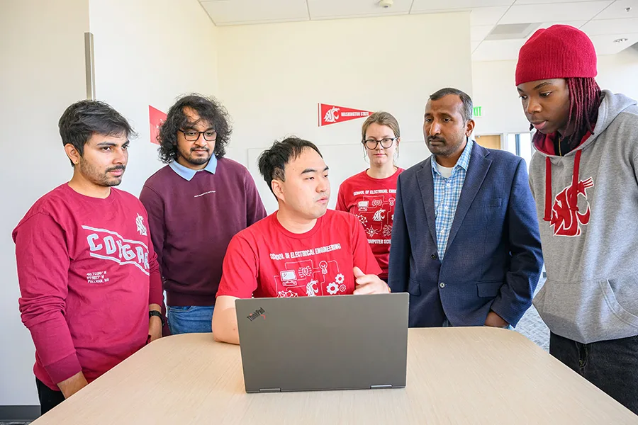 Professor Jana Doppa with students.