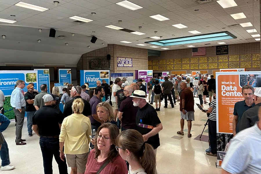 A crowd of people