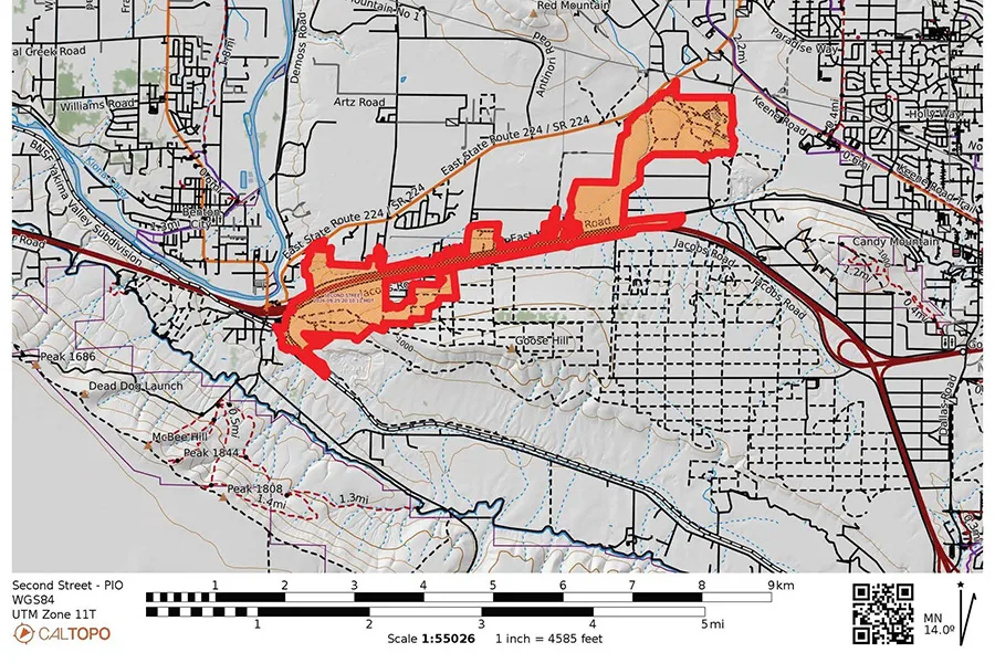 Benton City fire map.