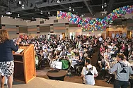 A room full of people.