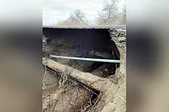 A road barely being held up.