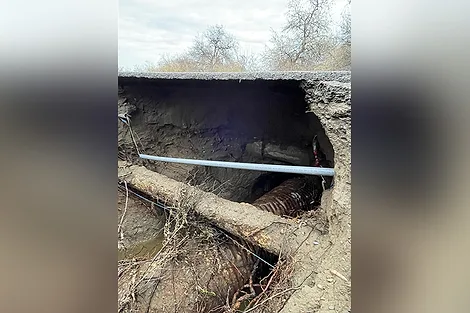 A road barely being held up.
