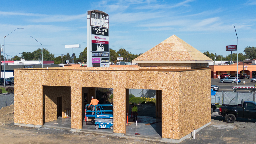 A building under construction.
