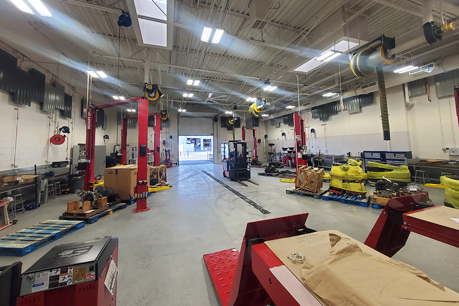 Interior of a workshop.