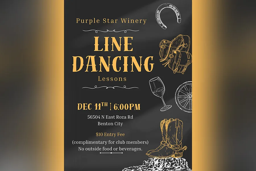 Line Dancing Lessons at Purple Star Winery 