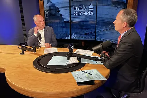 Two people debating.