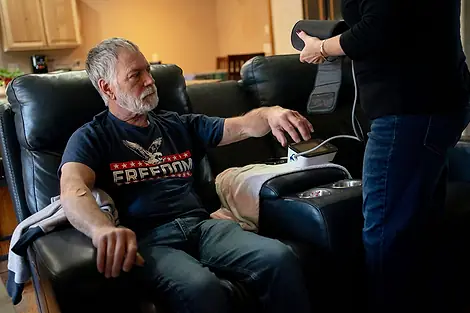 Man getting his vitals checked.