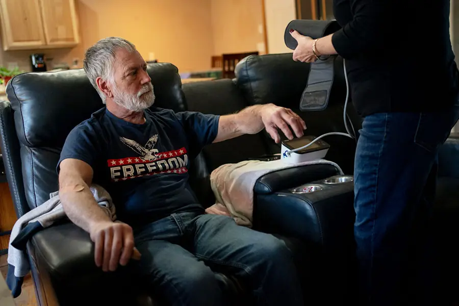 Man getting his vitals checked.
