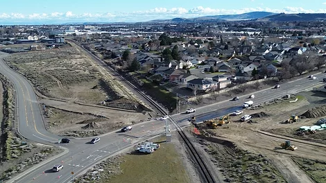 Construction on an intersection.