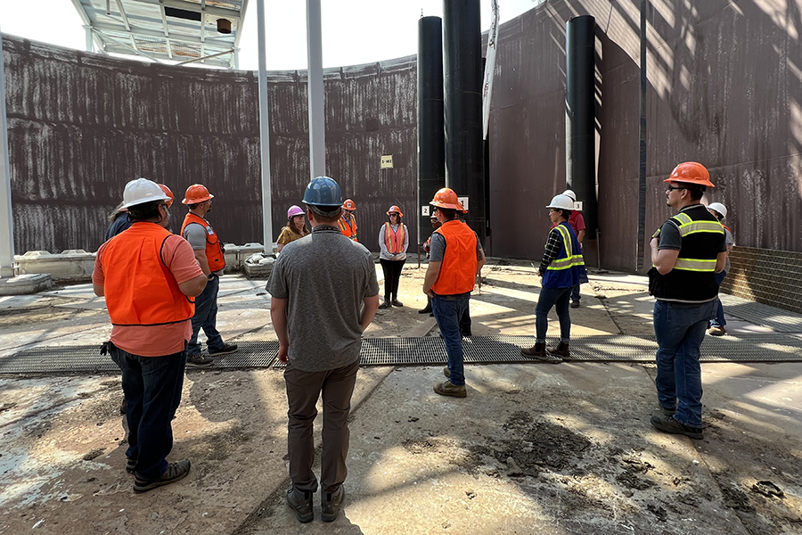 Ecology staff tour Hanford’s Cold Test Facility.