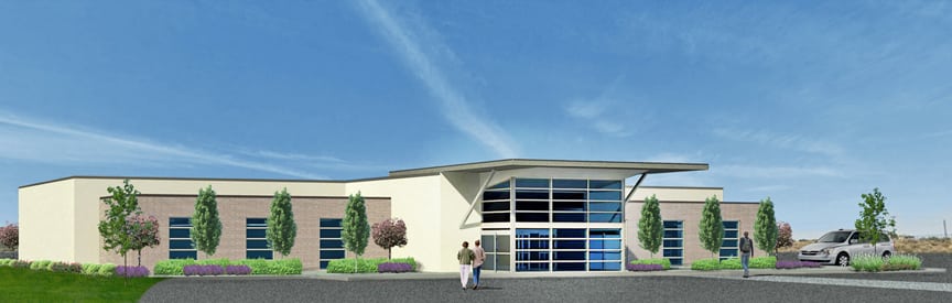 Artist's rendering of the new $6.1 million Kadlec primary care clinic at the corner of West Clearwater Avenue and Steptoe Street in Kennewick.