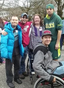 Ben Huwe (pictured on the left) recently traveled to Olympia with friends Tyler Cooper, Melinda Lambert, Craig Lockard and Joey Hernandez to raise awareness for people with disabilities.