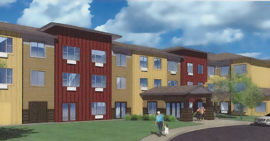 Catholic Charities Housing Services is expected to start construction on a $11.7 million senior housing project in Prosser September 1. Rendering courtesy of ZBA Architects.