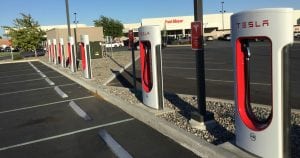 Tesla Motors has eight electric car-charging stations available for customers at the Kennewick Fred Meyer store.