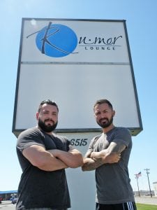 Lighting with cool hues and a modern paint scheme are transforming the old TS Cattle Co. restaurant in Kennewick into an upscale modern night club. Owners are Elias Correa, left, and Joey Casados. They hope to open by late August or early September.