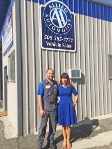 Caleb and Kymm Aldinger are branching into selling cars as well as repairing them at Allied Automotive in Kennewick. 