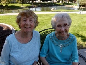 Ginger Vetrano, 86, left, and Joyce Green, 89, helped produce a five-minute video for Brookdale’s inaugural Celebrate Aging Film Festival. 