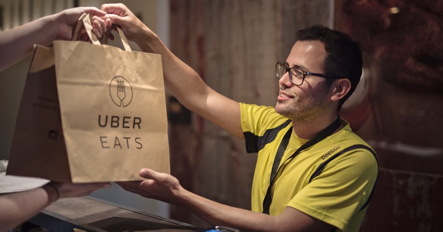 UberEats couriers can be summoned via a standalone app to deliver meals from about 20 Tri-City restaurants. Users must pay a $4.99 booking fee and a minimum order is required. (Courtesy UberEats)