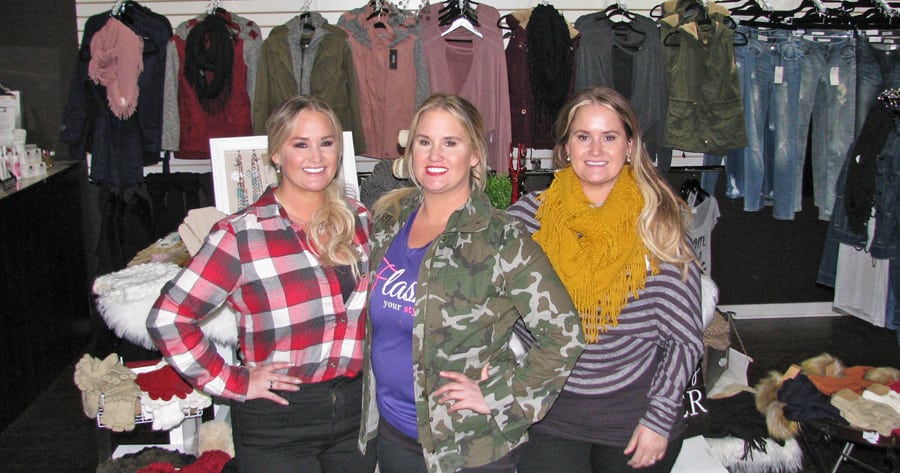Triplets Lisa Olson, from left, Laura Geertsma and Leslie Miller-Stidham recently expanded the boutique within Flash Your Style, which offers eyelash extensions, microblading and more. The boutique boasts hand-selected clothing, shoes and accessories. The shop is at 118 Keene Road in Richland.