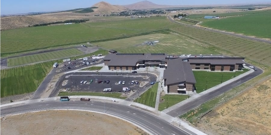 The Richland School District’s new Teaching, Learning, and Administrative Center will be built west of Leona Libby Middle School in West Richland. The district’s 12th elementary school will be south of Badger Mountain. (Courtesy Richland School District)