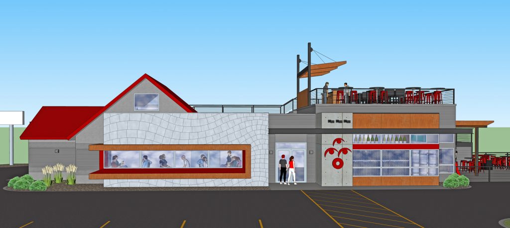 The new restaurant at 1970 Keene Road will reopen with nearly double the amount of seating than was available on the rooftop patio. An open floor plan, drawn up by Wave Design of Kennewick, will keep the upstairs patio as a focal point. The remodel will include moving the front door, and an overhaul of the interior décor. (Courtesy 3 Eyed Fish Wine Bar)