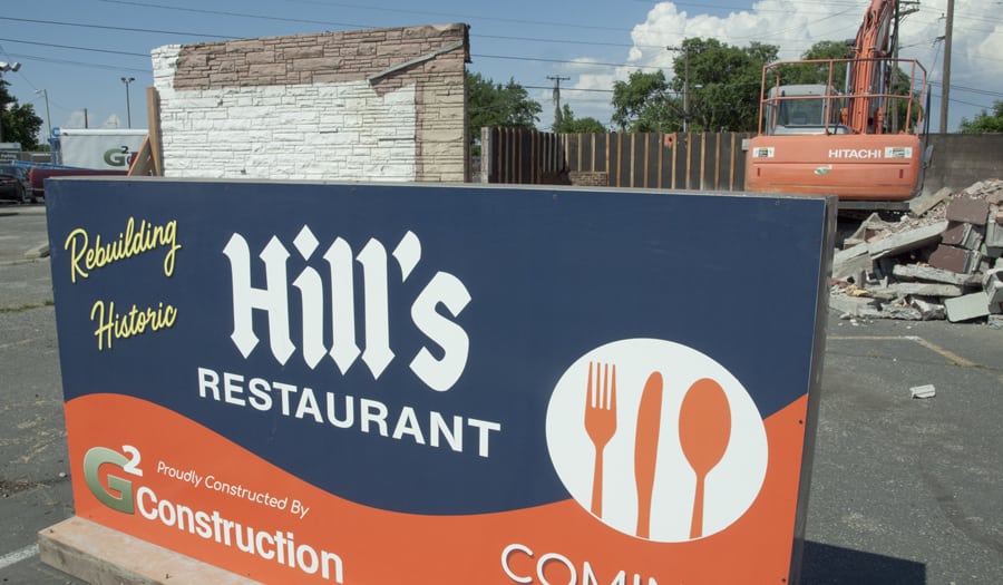 Construction is underway at Hill’s Restaurant and Lounge at 24 Vista Way in Kennewick, with a reopening planned for November. The locally operated homestyle diner closed in fall 2016 after a kitchen fire caused extensive smoke damage. 
