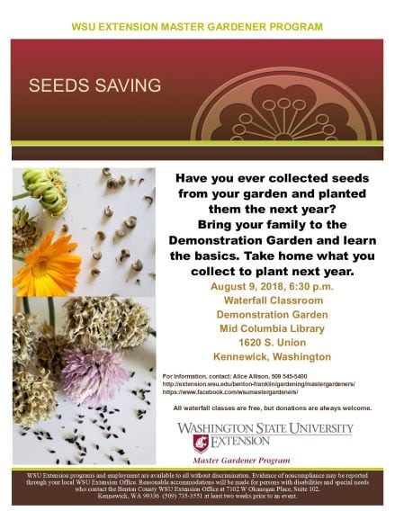 Wsu Extension Master Gardener Program Seed Saving Class Tri