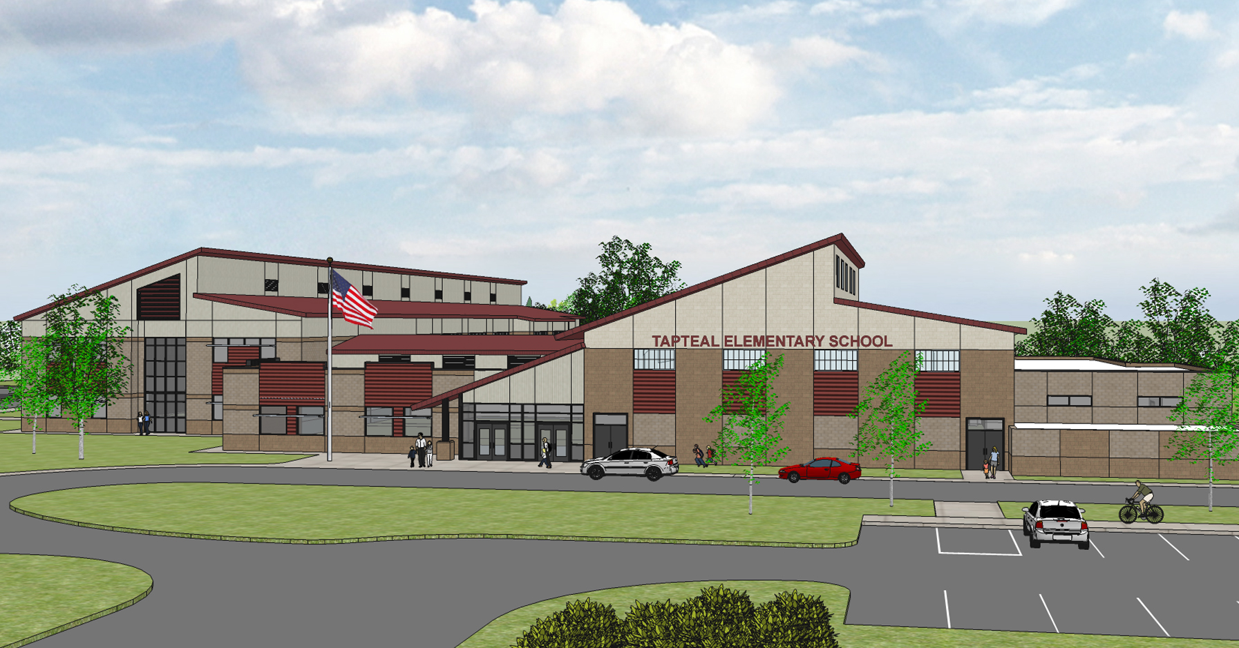 The new Tapteal Elementary School in West Richland will be 65,000 square feet and built in the same location as the existing school. This means Tapteal students will spend a year at elementary school No. 11, currently under construction off Keene Road in West Richland, for the 2019-20 school year. (Photo: Richland School District)