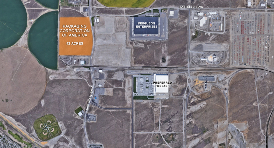 Packaging Corporation of America is set to close a deal with the city of Richland on a 42-acre site at 3003 Kingsgate Way in the Horn Rapids area. The Illinois-based company plans to build a 400,000-square-foot to 450,000-square-foot manufacturing facility.