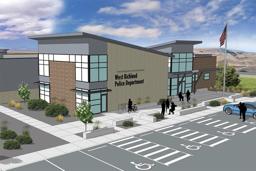 The 20,500-square-foot police station will be constructed at 7920 W. Van Giesen St. on a section of the former Tri-City Raceway. (Courtesy city of West Richland)