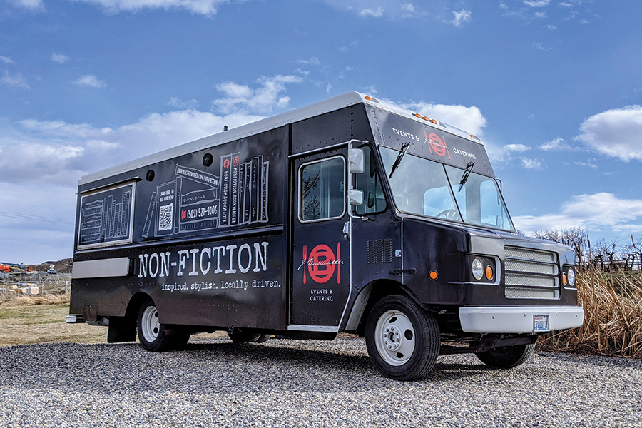 Non-Fiction Food Truck, the latest offering from Bookwalter Winery, will roll into Kennewick on April 1. The truck is operated by the husband-and-wife team of Maigh and Will Willingham. (Courtesy Bookwalter Winery)