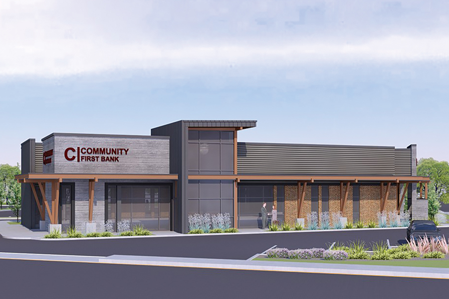 Community First Bank is renovating the building at 1007 Jadwin Ave. in Richland with plans to open in the fall. It will close its branch just down the road at 1060 Jadwin Ave. (Courtesy Archibald and Co.)