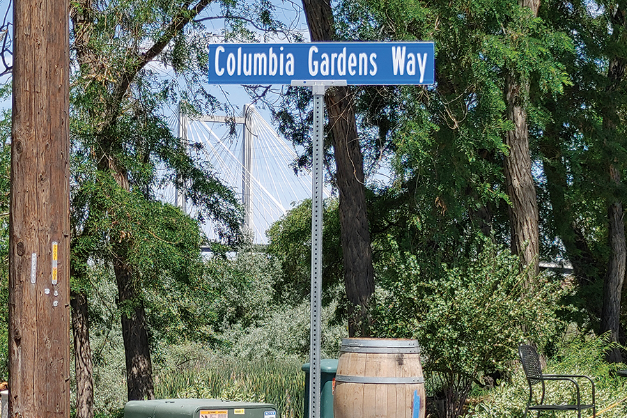 The Port of Kennewick expects to hang a “For Sale” sign at Columbia Gardens, its wine-themed urban village near the base of the cable bridge, in September, and at Vista Field, the former municipal airport, a few months later. (Courtesy Port of Kennewick)
