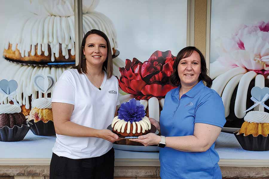 Sisters-in-law Julie Dawes and Julie Zirker teamed up to open a Nothing Bundt Cakes franchise at 110 Gage Blvd., Suite 200 in Richland. The bakery makes nothing but Bundt cakes, though an array of decorations and small gifts also will be available for sale. (Photo by Laura Kostad)