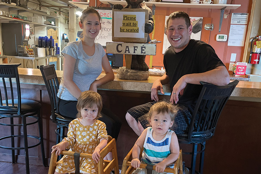 Owners of Lil’ Moon Diner, Frances and Jamie McCallum, and their children, Lilia and Logan. The family-run restaurant opened in the West Richland space that held JD Diner for many years. (Courtesy Lil’ Moon Diner)