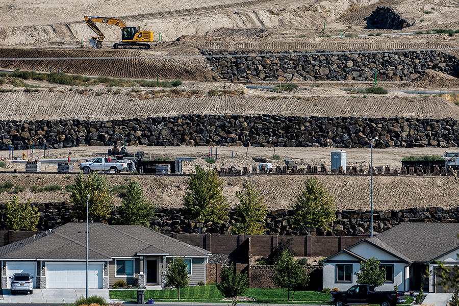 Residential development continues along Bob Olson Parkway near Southridge High School in Kennewick. (Photo by Scott Butner Photography)