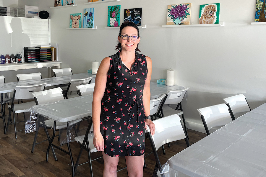 Hollie Zepeda recently opened a “paint and sip” studio in west Pasco offering paint parties, workshops and art kits at 6303 Burden Blvd., Suite A. (Photo by Robin Wojtanik)